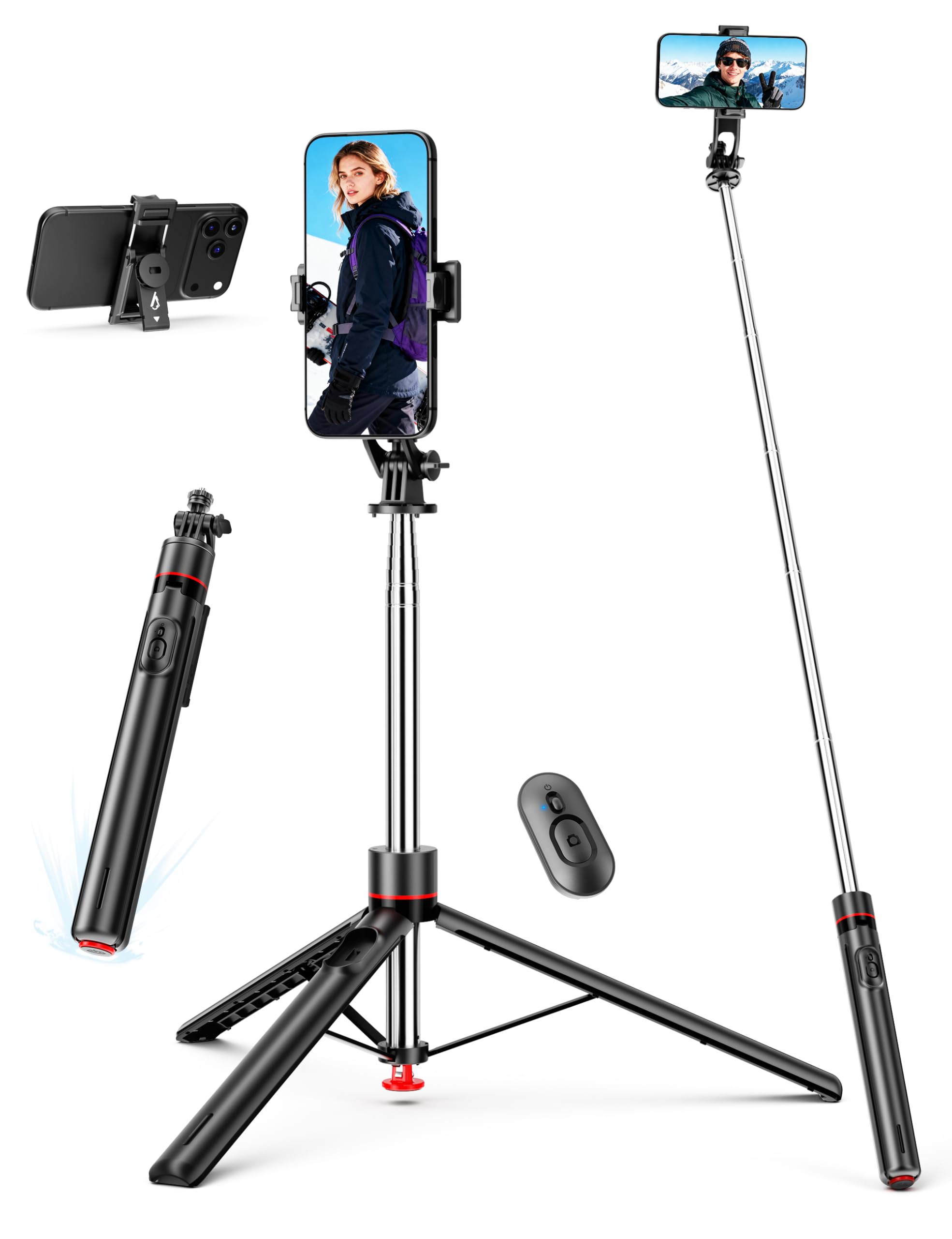 自撮り棒・三脚 自動ポップオープン 1.77m 1.77m 自撮り棒 - 通販スマホ・タブレット・パソコン 価格 低