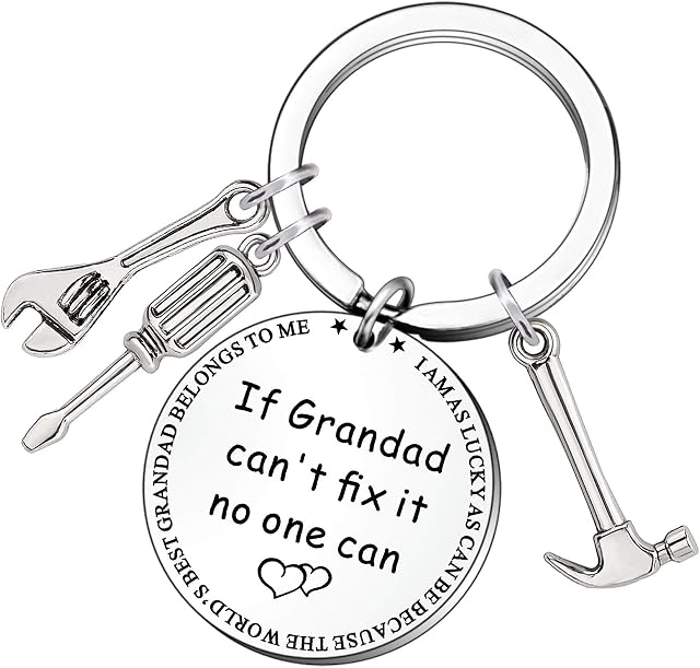 FMCC Grandad Gift Fathers Day Gift for Grandad Best Grandad Keyring Gifts for Grandad Birthday Christmas Present If Grandad Can't Fix it No One Can