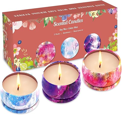 Velas perfumadas para Navidad, paquete de 3 velas perfumadas, velas de aromaterapia de cera de soja para el hogar, regalos de Navidad