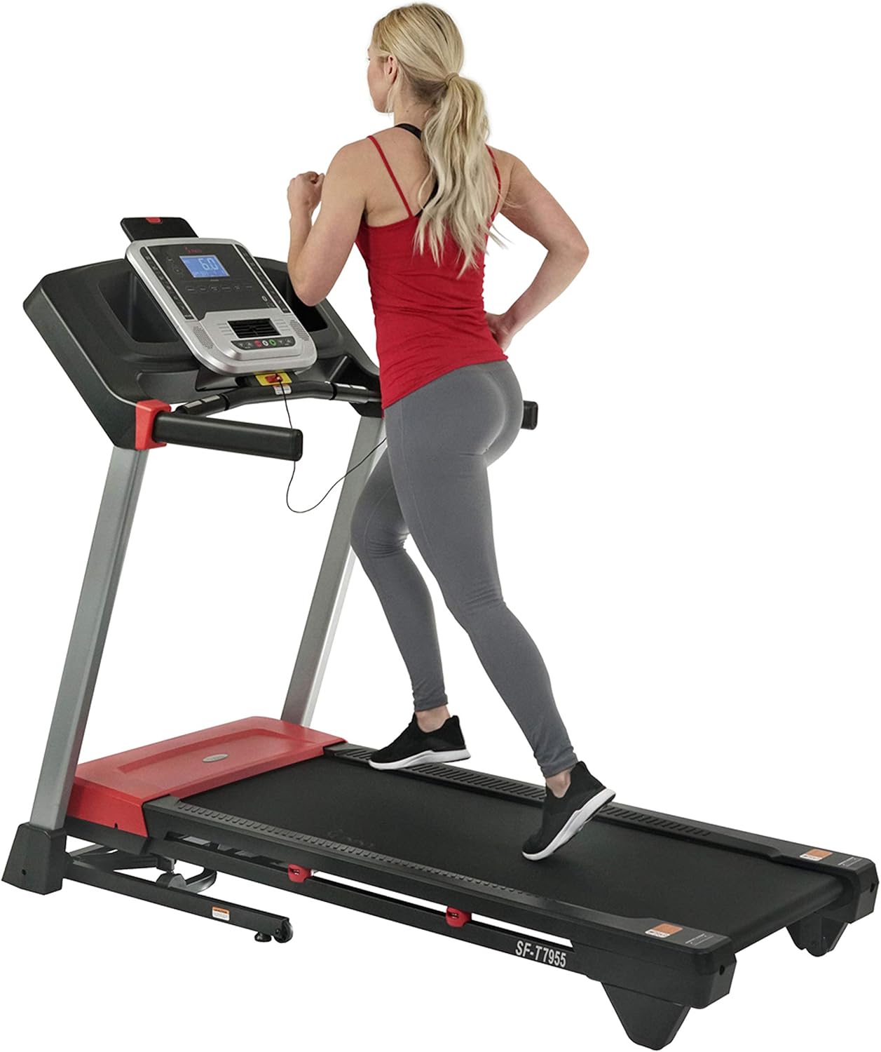 Sunny Health & Fitness Treadmill with Auto Incline, Shock Absorption, Pulse Sensors & Bluetooth — Optional SunnyFit App Compatibility