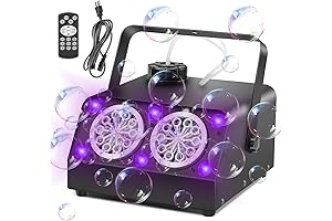 VStoy Bubble Machine Rechargeable with Double Nozzle and 6 RGB LED Lights