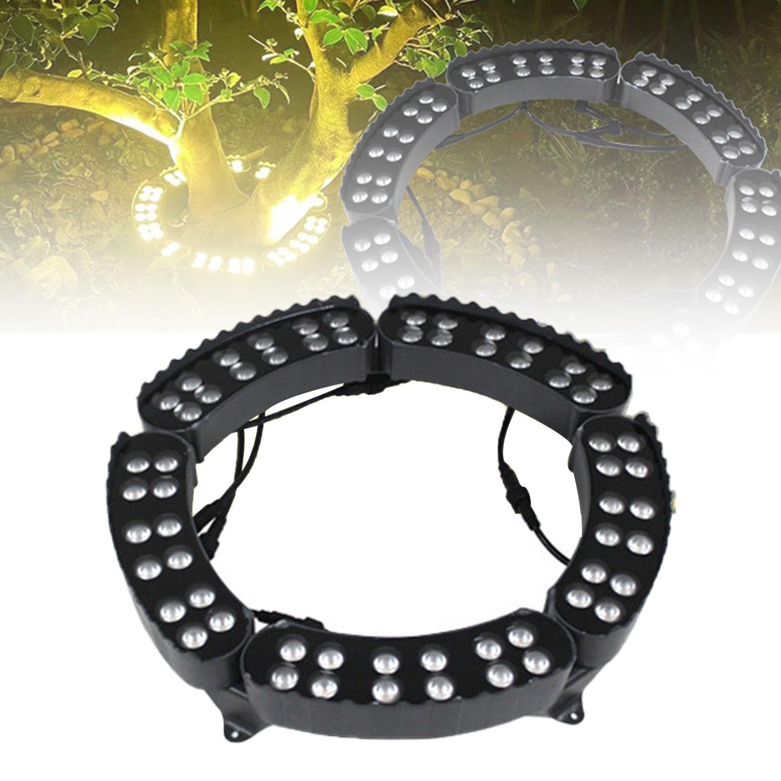 Luz De Alta Luminosidad Para Árboles,Lámpara Paisajística,Foco LED Anular Impermeable IP65 Para Palmeras,Iluminación Colorida Para Árboles En Jardines Y Exteriores(Warm Light,60W(24V))