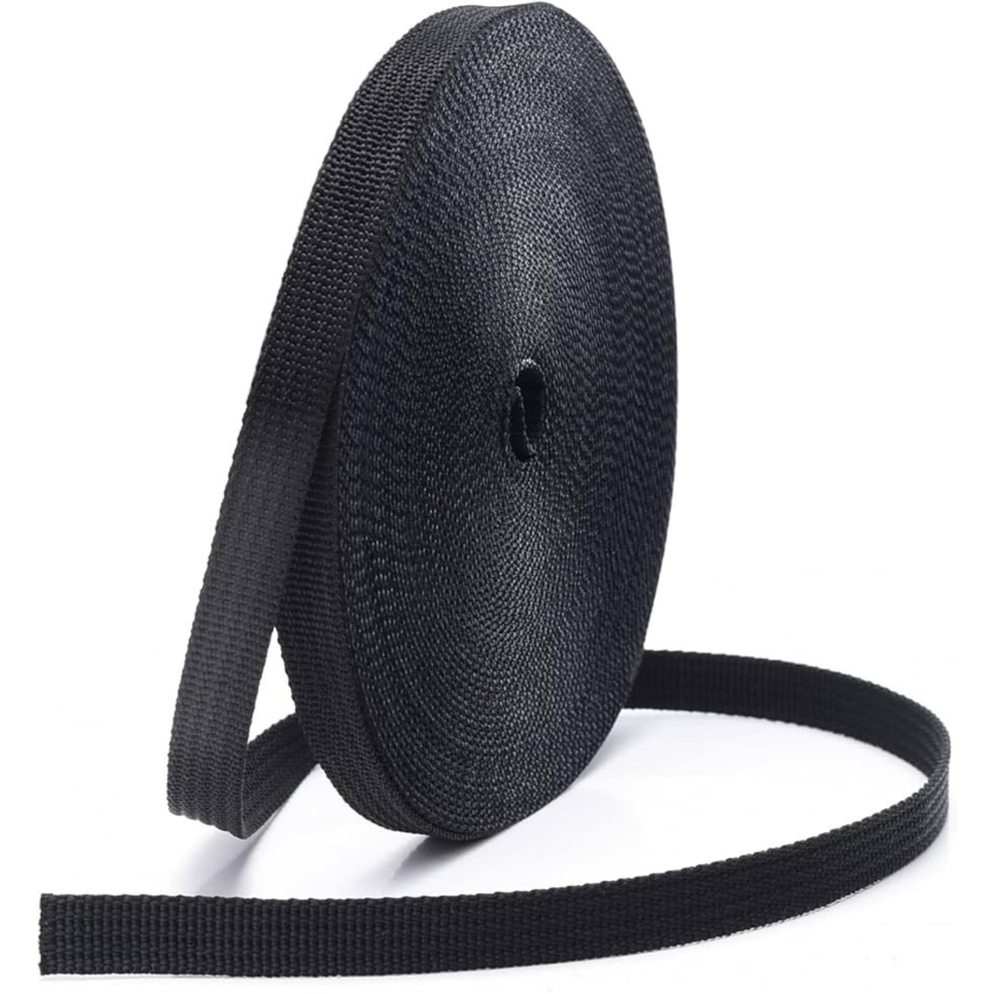 Heavy-Duty 1.25-Inch Wide Nylon Webbing Strap - Versatile & Durable for Outdoor Gear, Sports Equipment, Pet Collars, Leashes, Bag Belts & DIY Projects (2 Meter (Black))