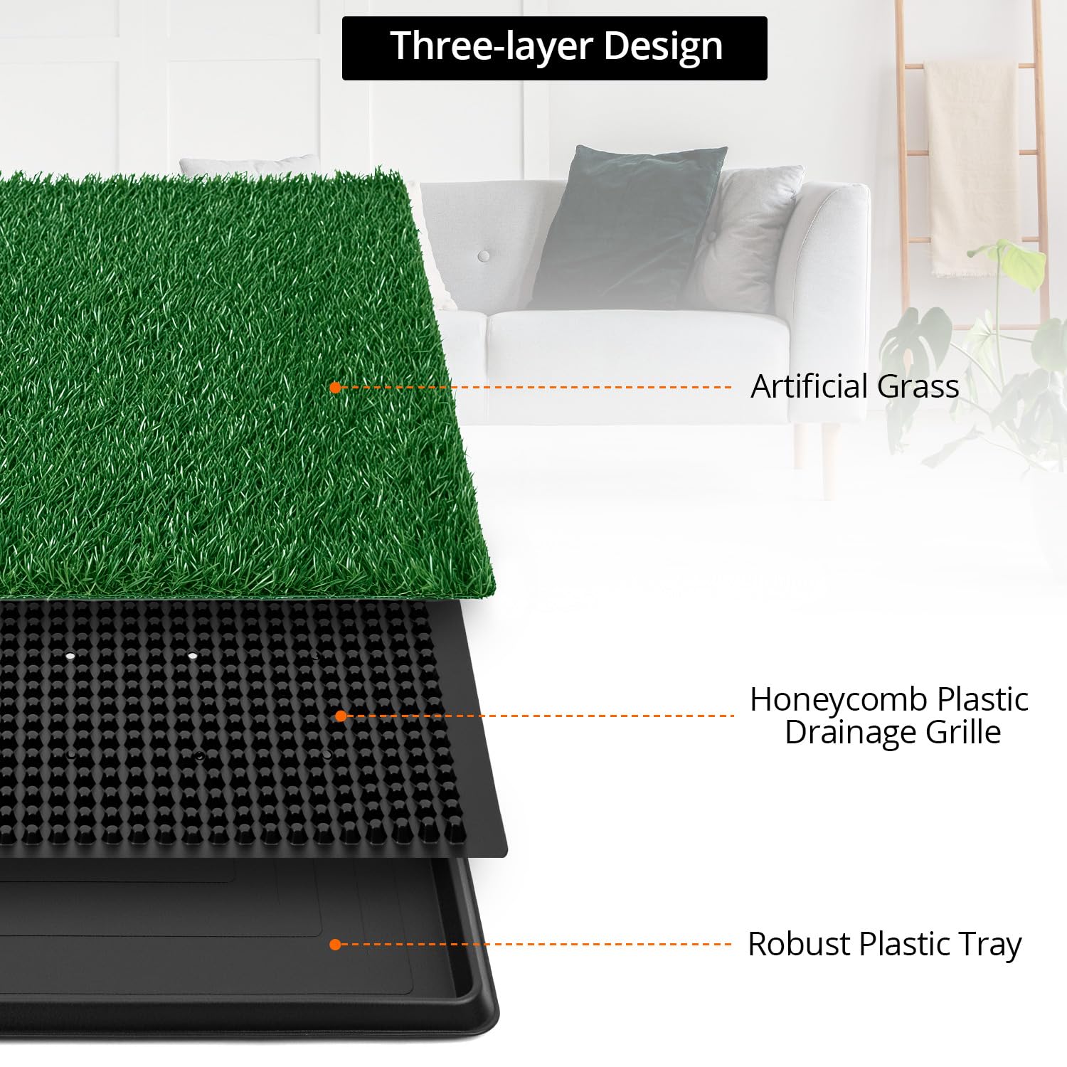 QWORK® Toilette Chien en Gazon synthétique 50x60 cm, pour Petits et Moyens Chiens
