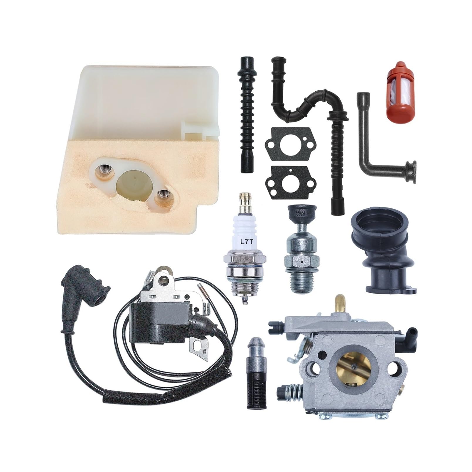 Accesorios para cortacésped Bujía de Bobina de Encendido de carburador for S-ihl MS260 026 MS240 024 Kit de línea de Impulso de Filtro de Combustible y Aire