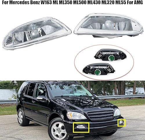 Miniatura 5 de JESYMBX Luz antiniebla para Mercedes Benz W163 ML350 ML500 ML430 ML320 ML55 1638200428 1638200328 lámpara delantera izquierda