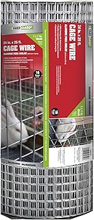YARDGARD 309312A Cage Wire Fencing, Height-24 Inches x Length-25 Ft, Color - Galvanized