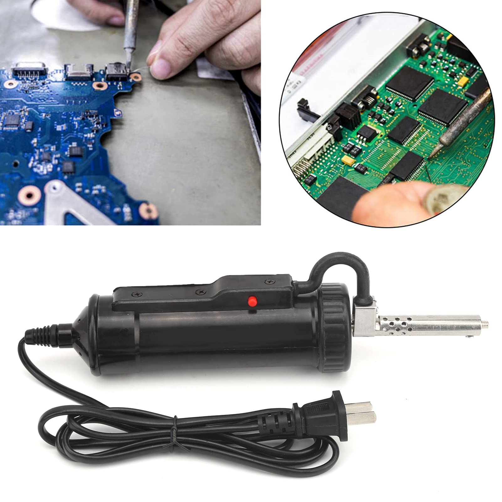 Klanata BBT-580 Electric Solder Sucker, 30W Automatic Desoldering Pump with 3 Suction Nozzles, US Plug AC110V, Ideal for PCB Repair and Solder Removal