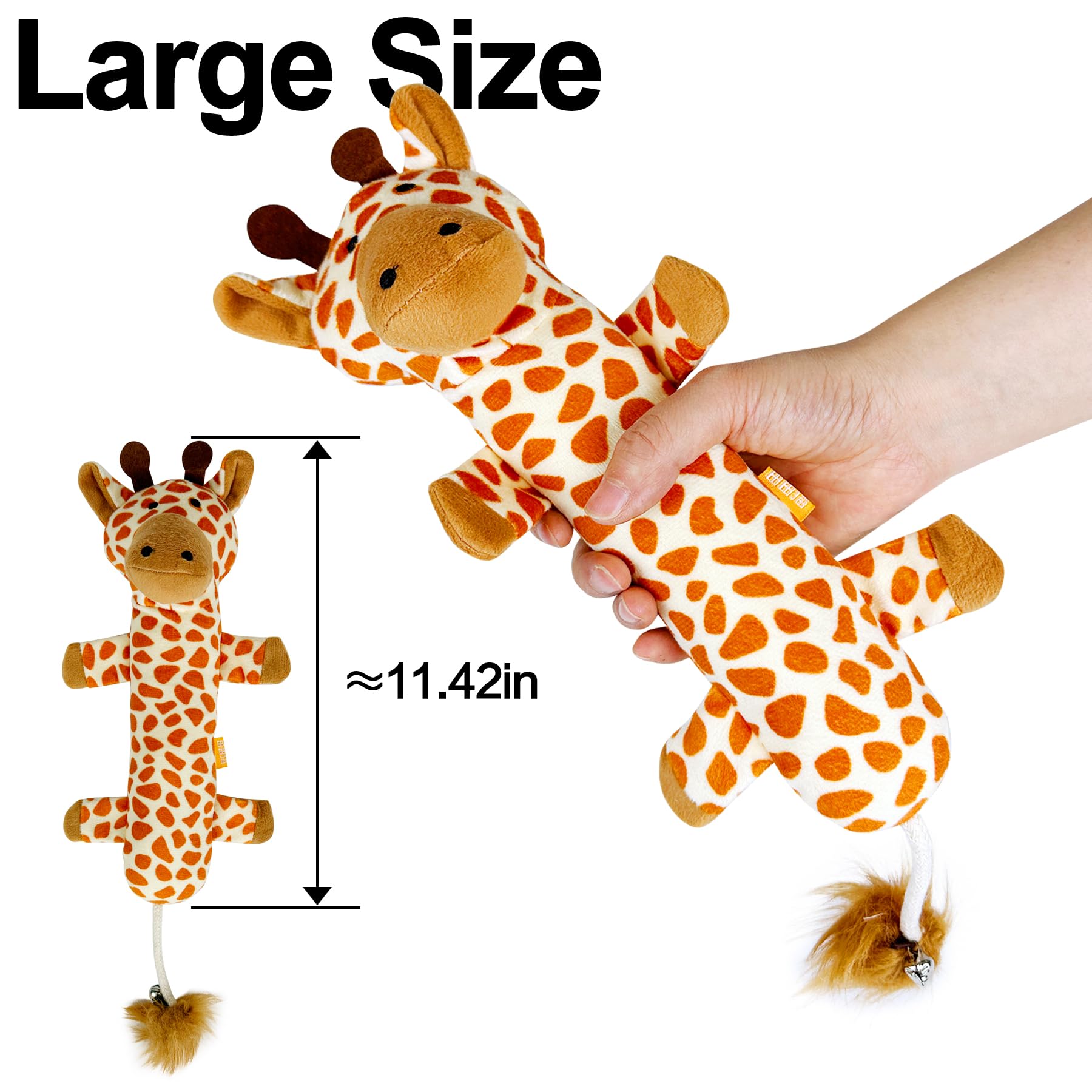 TTcat Catnip Silvervine Matatabi Pillow for Cats & Kittens,Cat Kicker Toy,Crinkle Sound Toy,Large Size Cat Pillow Soothing Plush Cat Toy (Giraffe).