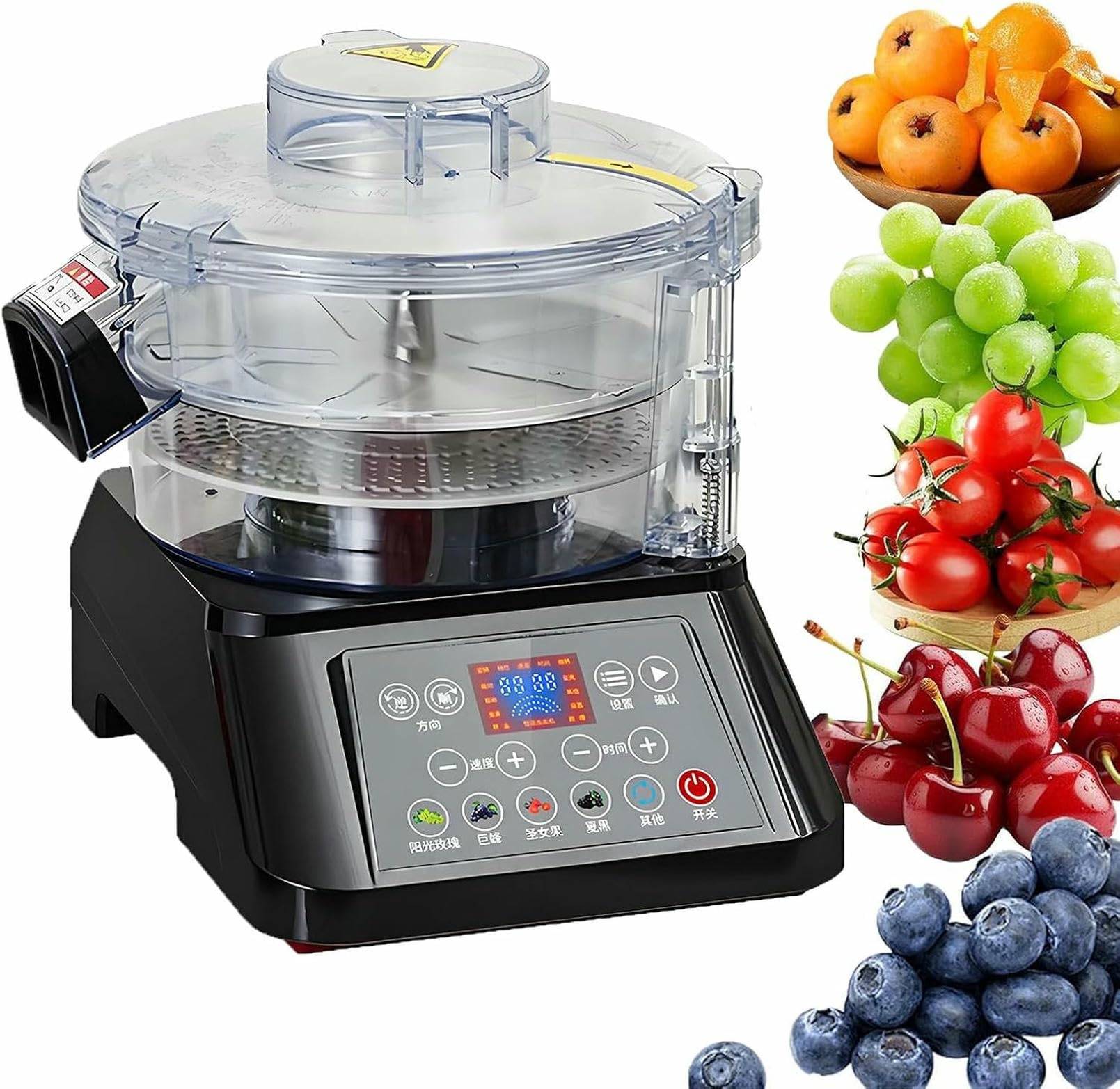 Pelador De Uvas Eléctrico, Pelador De Uvas Automático con Ajustes Ajustables Y Pantalla LCD, Gran Capacidad 500 G, para Cocina Casera para Uvas, Tomates, Arándanos Blanco