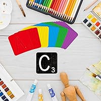 Vista 3 de 30 piezas de 3 pulgadas estilo Scrabble letras con 60 piezas de madera cuadrada sin terminar de 3 pulgadas para decoración del hogar y proyectos