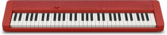 Casio CT-S1RD Casiotone piano keyboard, red with 61 stroke sensitive keys
