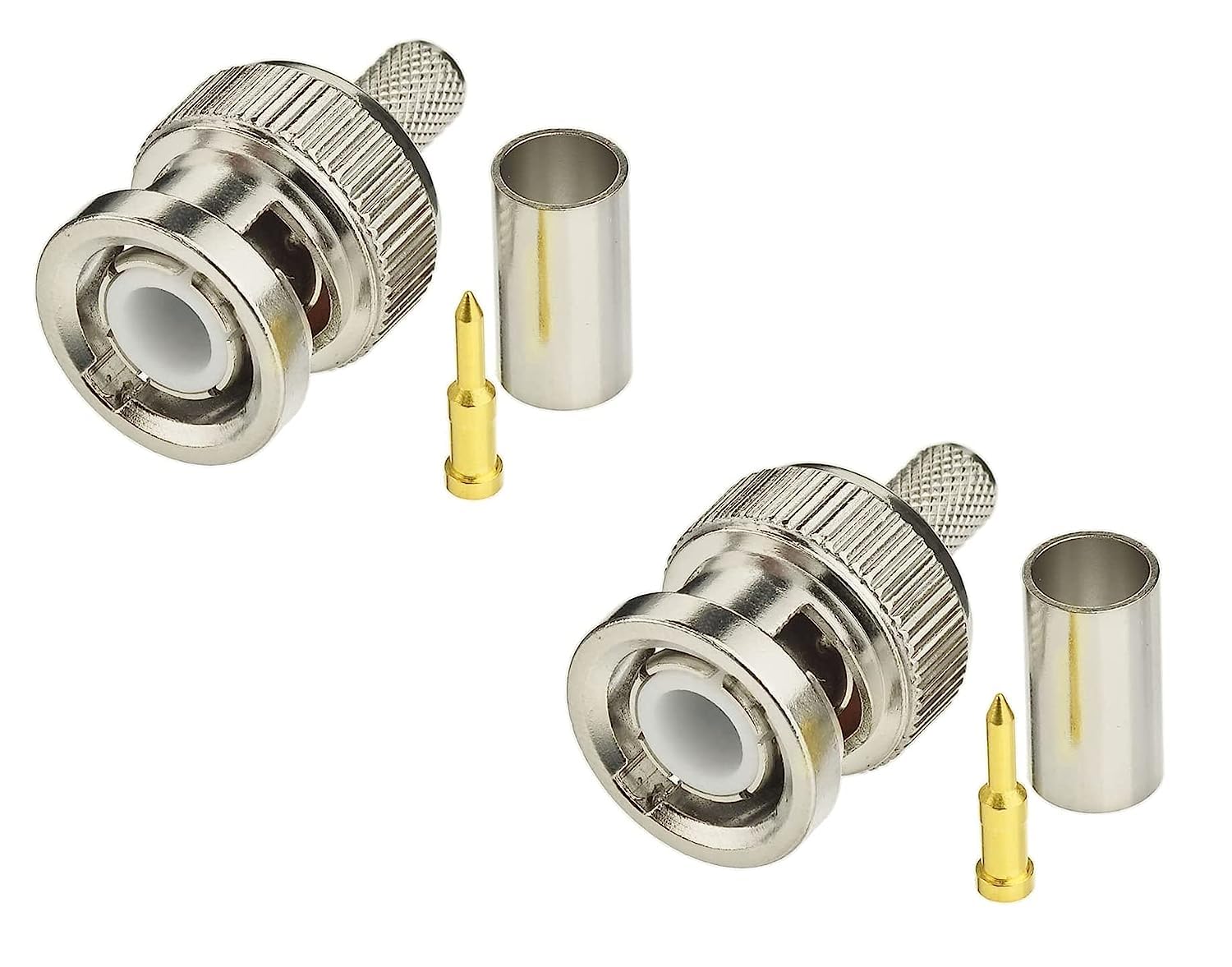 BNC Male Crimp Connector for Coaxial Cable RG6, RG58, RG 59, LMR195, LMR200, HLF200 - Pack of 2-image-30