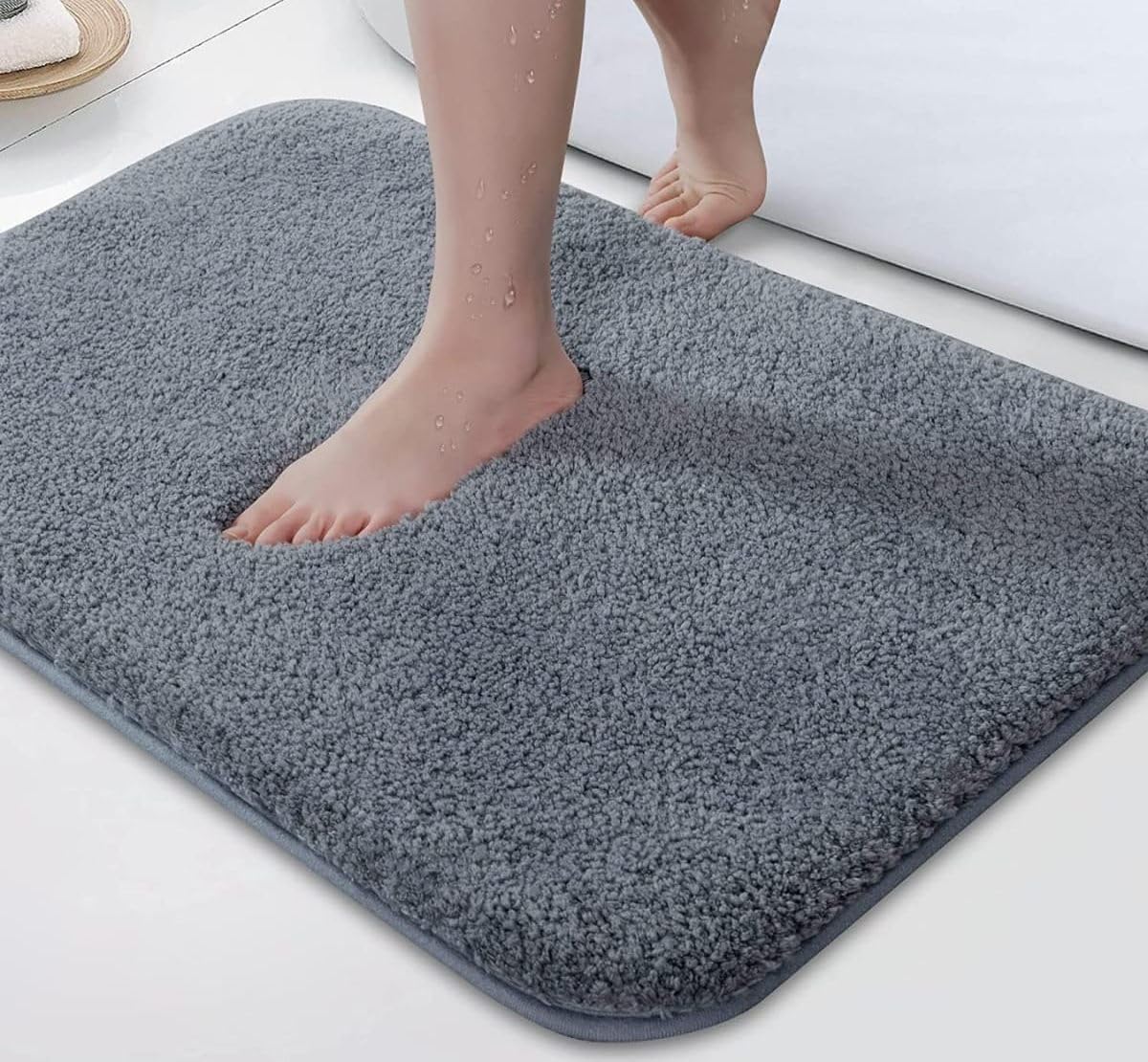 HOWNICE Doormat for Bedroom,Bathroom,Kitchen,Living Room,Home Entrance,Room Mats,Foot Mats,Floor mat Main Door,Rug,Non Slip Mats,Door Mate,Fluffy,Door Mat,Door Matt. (Grey)