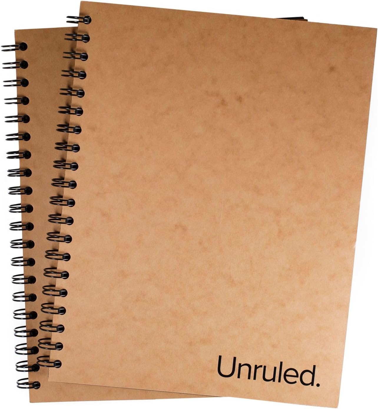 Blackout Blank Spiral Notebook/Journal, 55 Sheets of Premium 70lb Black Paper, 10.5" x 8", Recycled and Sustainable, Toned Sketchbook for Visual Notetaking, Pack of 2