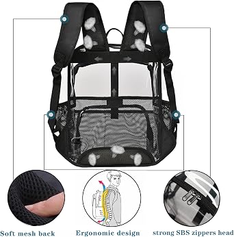 KUI WAN Clear Backpack Clear Bag Stadium Approved Heavy Duty See Through Backpack Waterproof University Transparent Backpack