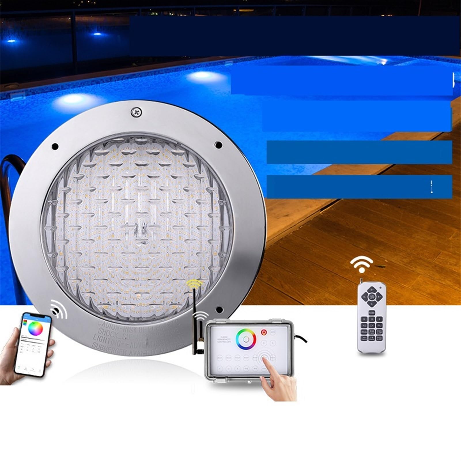 EDEDE Luci Piscina, Luci a LED for Piscine Luci subacquee quadrate for Piscina paesaggistica Luci for Spa da Bagno Luci subacquee in Acciaio Inossidabile(Warm White,25W)