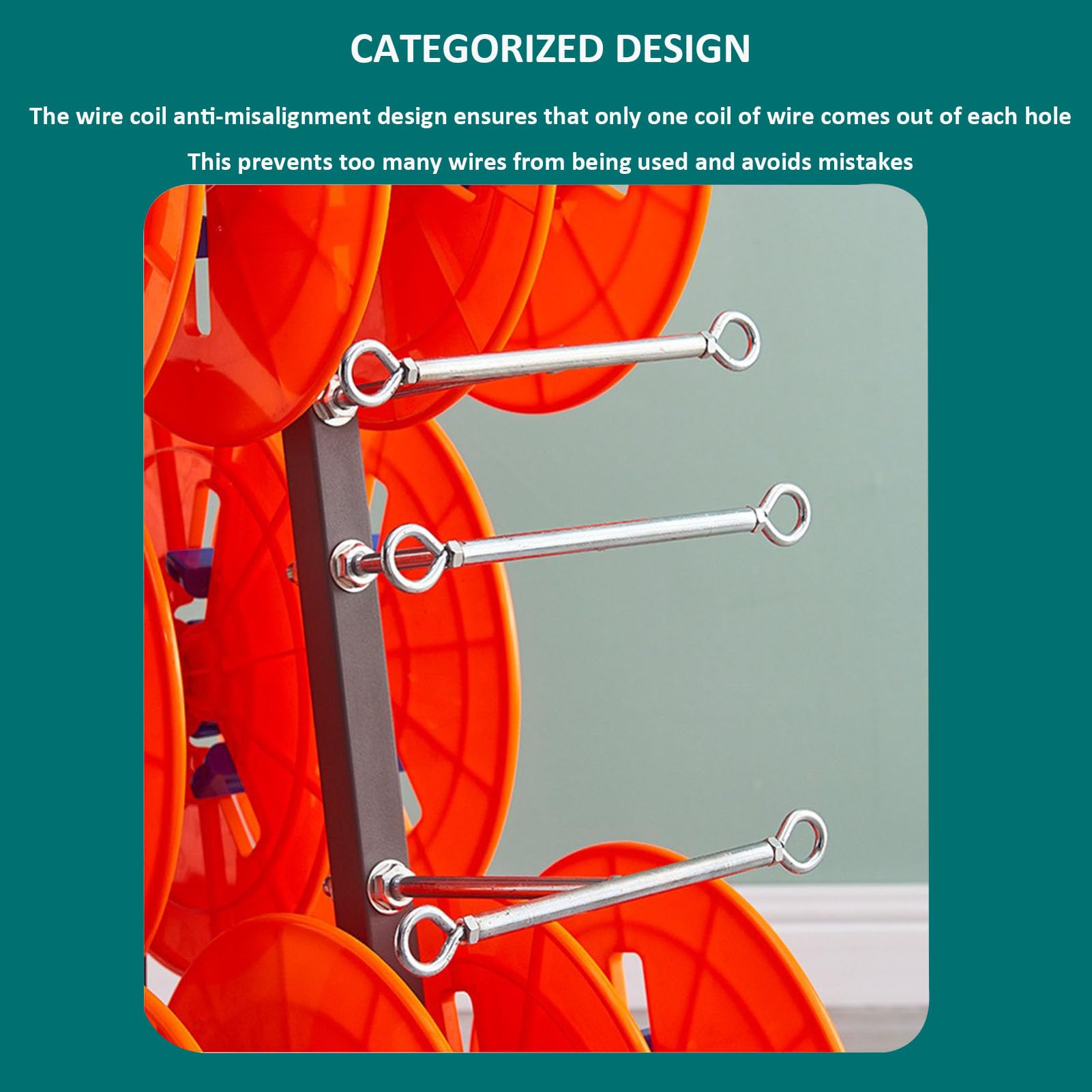 Carrello portacavi portatile, Distributore per avvolgicavo multi-bobina per impieghi gravosi con vassoio portaoggetti, Supporto per avvolgicavo multi-asse, Carrello porta-bobina per cavi elettrici