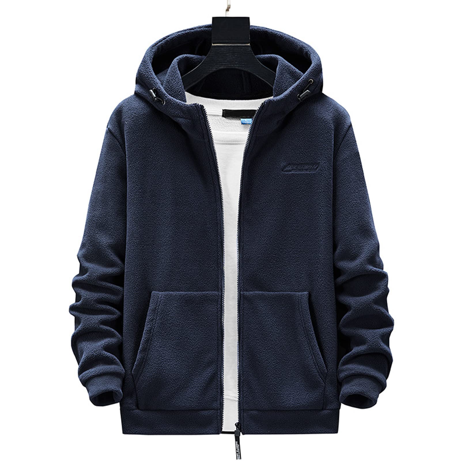 HB1 Chaqueta de Lana Polar de Invierno Ropa Deportiva con Capucha Abrigo Suave a Prueba de Viento Cálido Cremallera Abrigo de Color Sólido