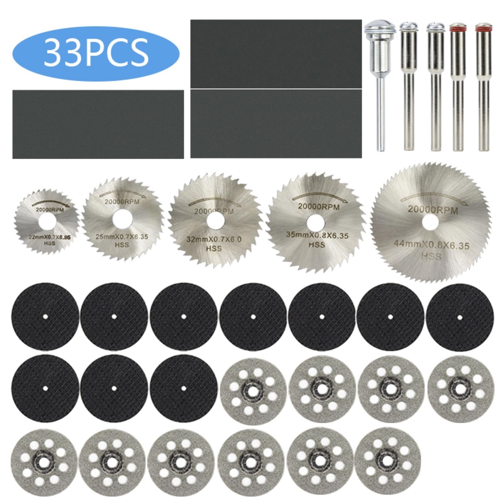 HSS tarcze tnące mini tarcza do piły tarczowej metalowa tarcza tnąca do mini wiertła akcesoria do narzędzi obrotowych (zestaw 33 szt.)