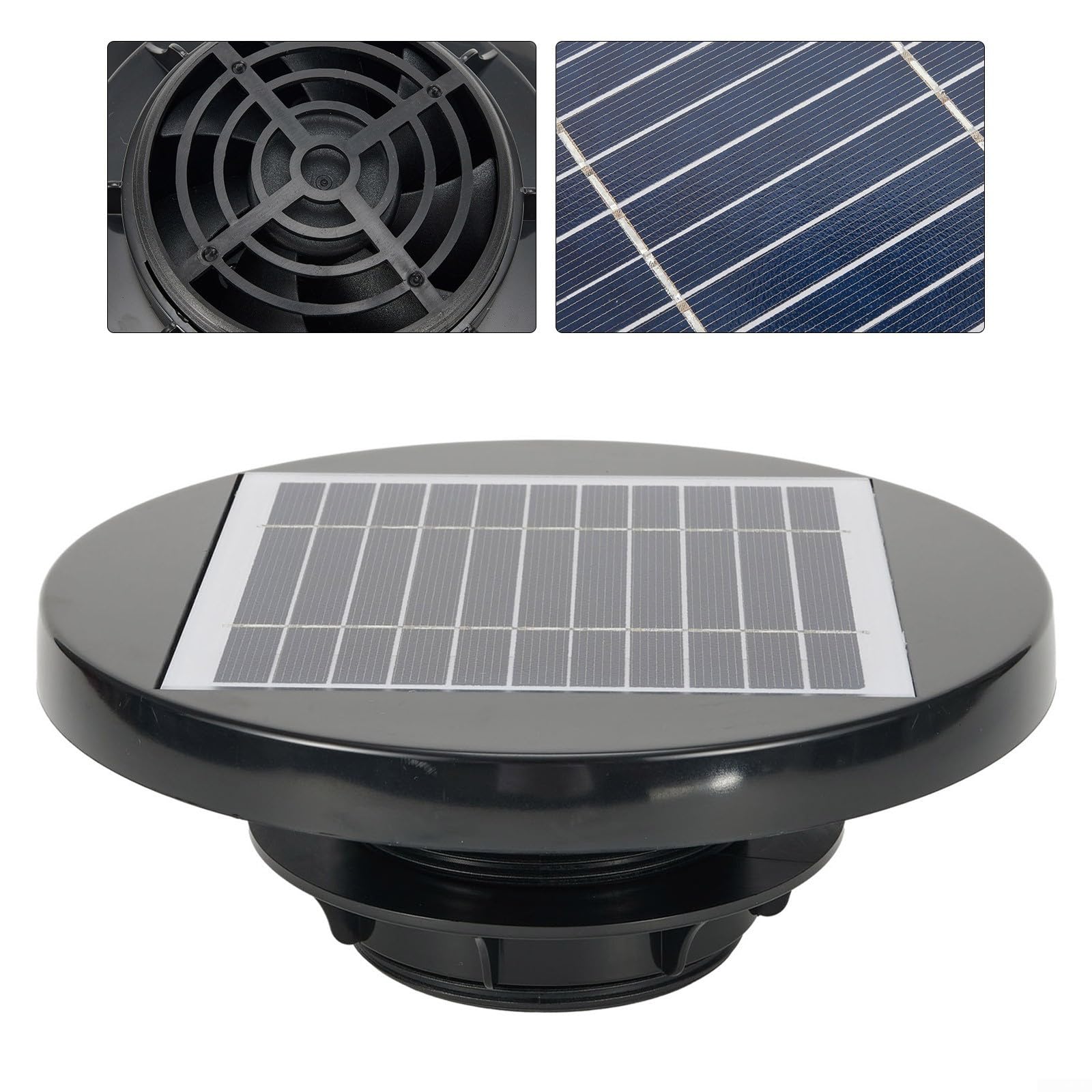 Solar Ventilator, Solar-Dachlüftungsventilator, 200 mm Diameter, Wasserdichter Solar Lüfter mit Solarpanel 5V, Solarbetriebener Dachventilator für Boot, Wohnmobil,Wohnwagen