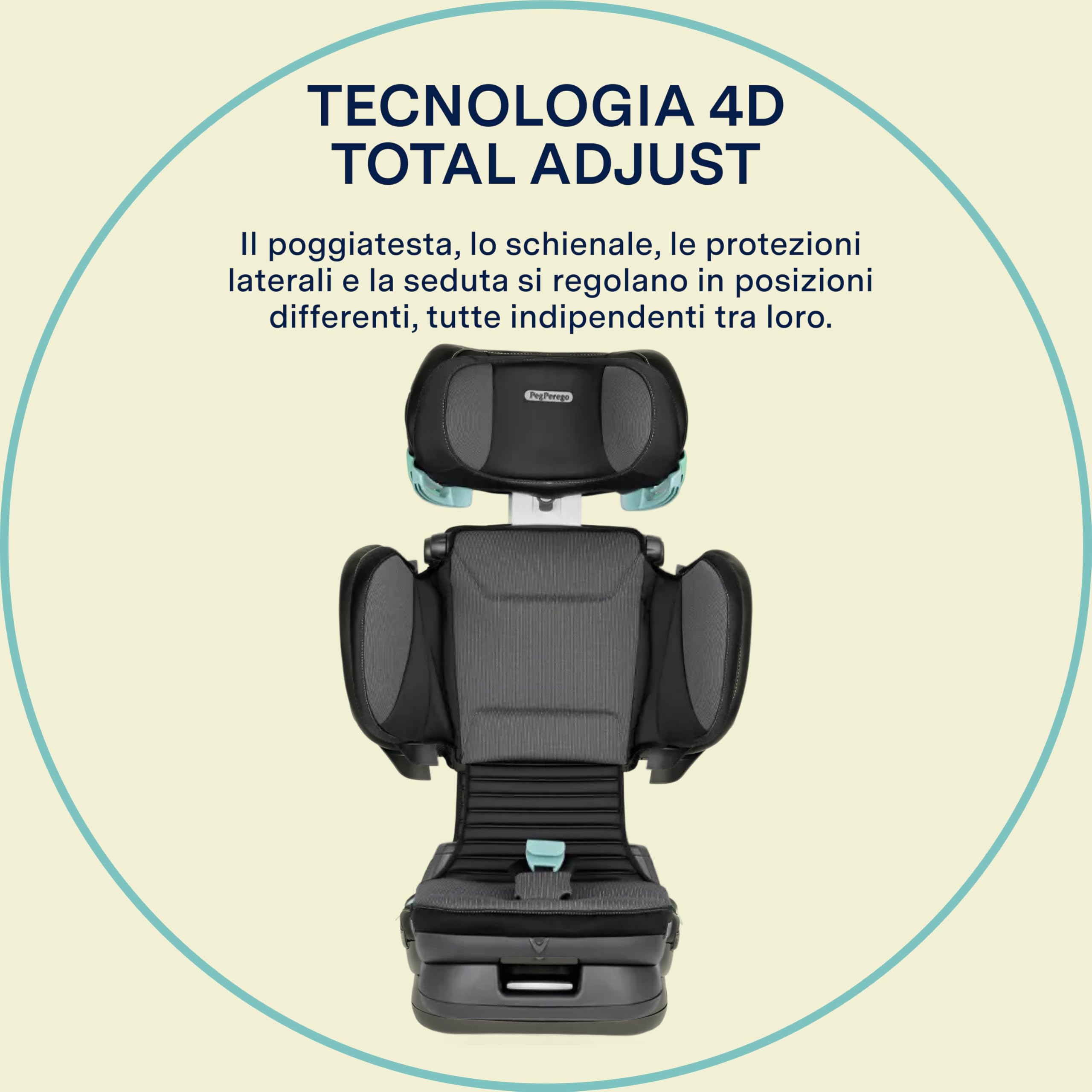 PEG Viaggio Flex Seggiolino Auto ISOFIX con Tecnologia Avanzata, Reclinabile, Pieghevole, Schienale Rinforzato, per Bambini da 100 a 150 cm (3-12 anni), 15-36 kg, Crystal Black