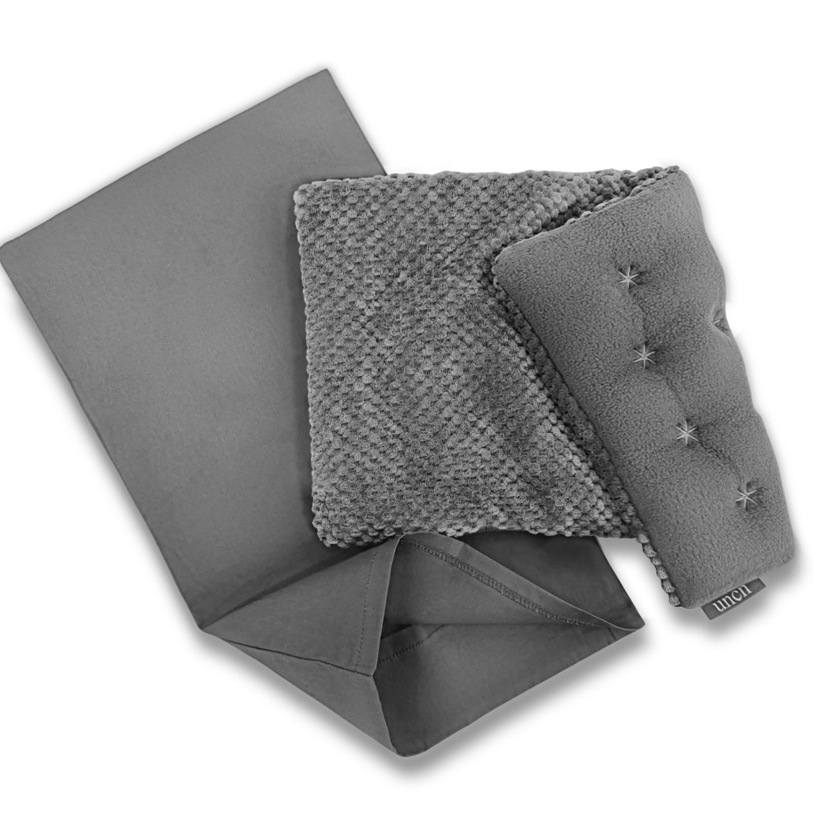 uncn Coussin Chauffant Micro Onde, Bouillotte Micro-onde, Graine de Lin,Noyaux Cerises,Grande Poche Chauffante Nuque Epaule et Dos,Cervicales,Ventre Lavande,Chaleur Humide pour Compresse 38*23cm 970g
