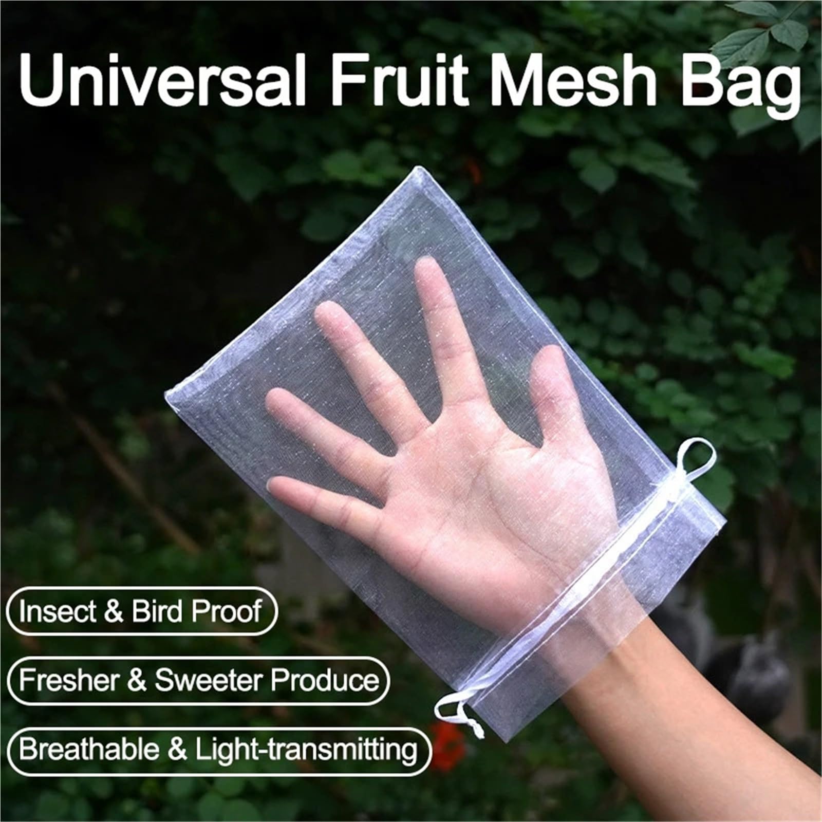 Bolsas para guardar fruta, Bolsas De Cultivo for Frutas Y Verduras, Blanco Verde, 30x20cm 20x15cm(Green-30x20cm,50pc)