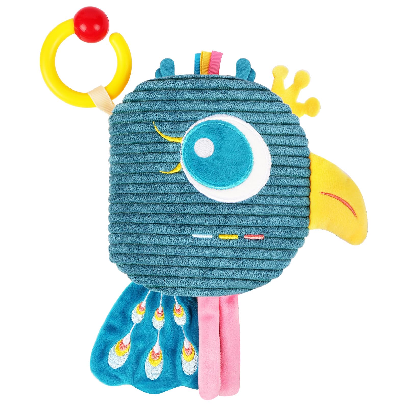 Aolso Baby Soft book, Cloth Quiet and Elephant Tails Sensory for Toddlers and Early Learning-Blue Bird
