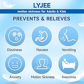 LYJEE Nausea Bands for Morning Sickness Relief Motion Sickness Bands for Adults and Kids Acupressure Sea Sickness Wristbands for Cruise Travel,Relief of Nausea Headaches,Insomnia,Anxiety,Sleep Aid