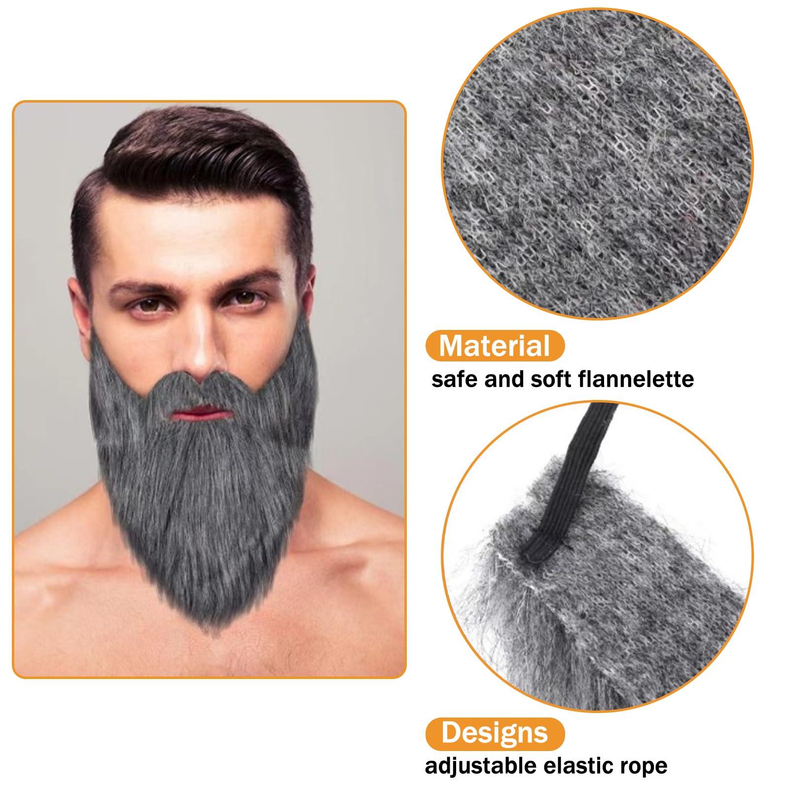 MLPKOI 12 Pcs Funny Fake Beards, Fake Mustaches Funny Realistic, Costume Accessories for Halloween Facial Supplies Party - Image 4