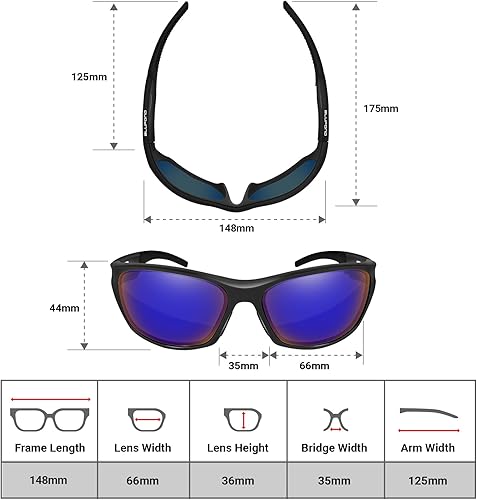 Miniatura 4 de BLUPOND Gafas de sol deportivas polarizadas para hombre - TR90 Marco irrompible para golf, ciclismo, conducción - Scout