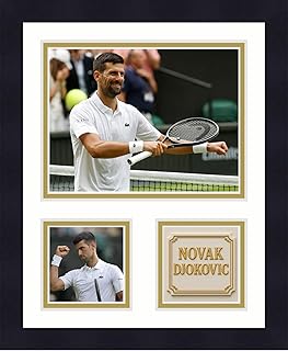 Framed Novak Djokovic Tennis Wimbledon, U.S Open Picture 11x14 | 3 Picture Collage Photo