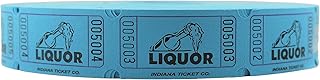 INDIANA TICKET CO. 2000 Raffle Tickets, Liquor, Blue, Single Roll, Ticket for Events, Entry, Class Reward, Fundraiser & Prizes