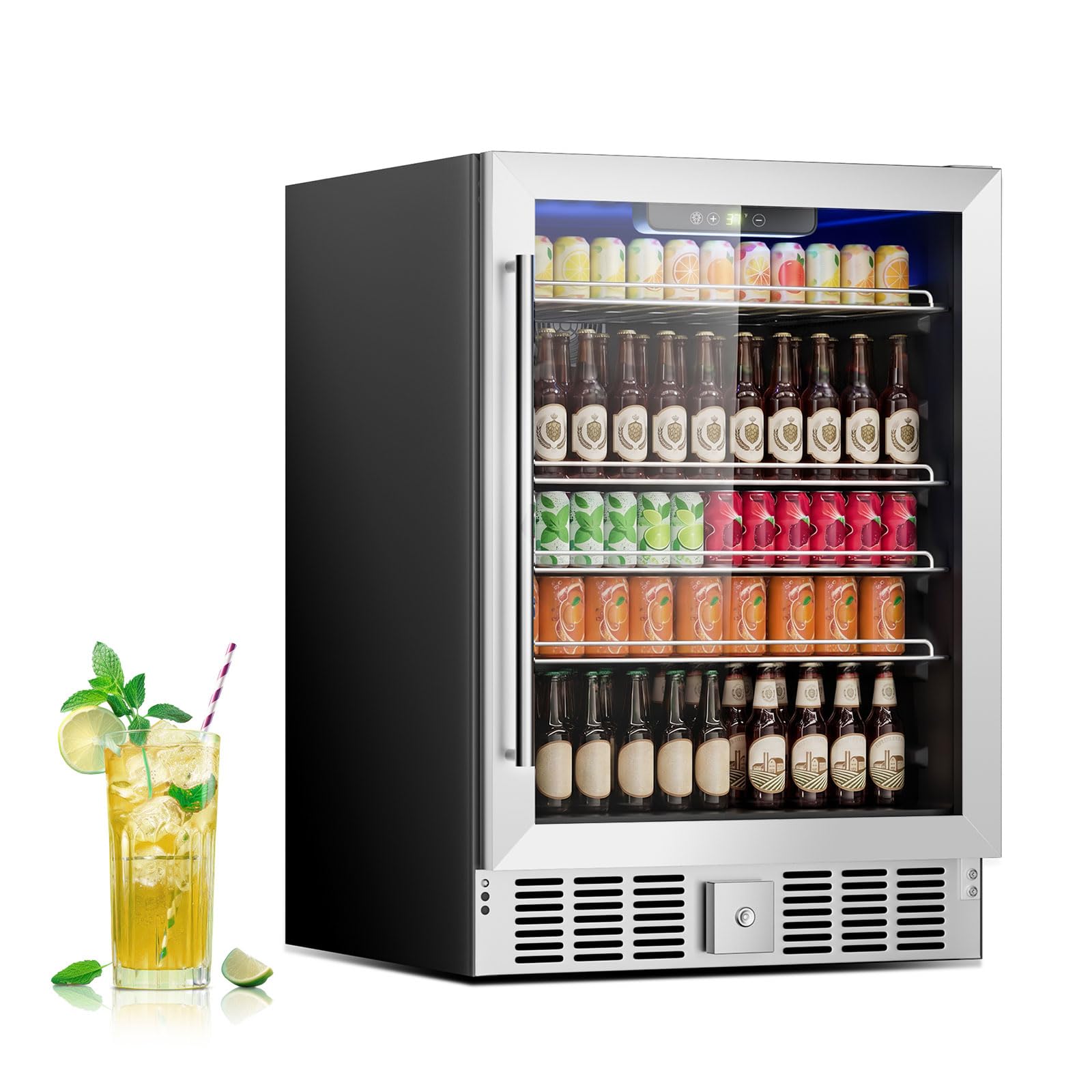 DollarDash 166 Can Mini Fridge - 5.3 Cu.Ft Beverage Refrigerator