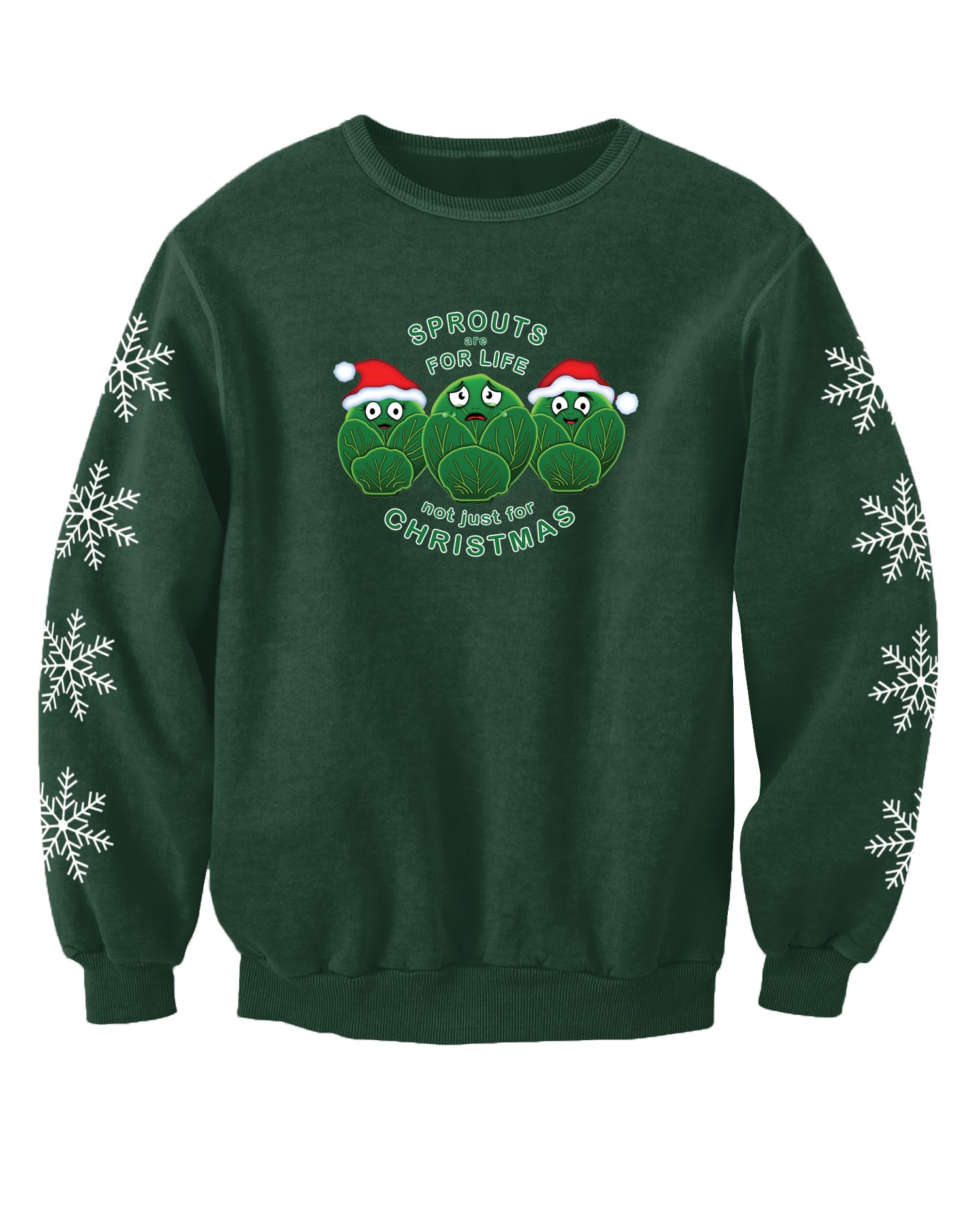 Christmas Jumpers - Nostalgic Unisex Green Sprouts Are For Life Adults Funny Christmas Jumper Sweatshirt (Uk, Alpha, Xxl, Regular, Regular)
