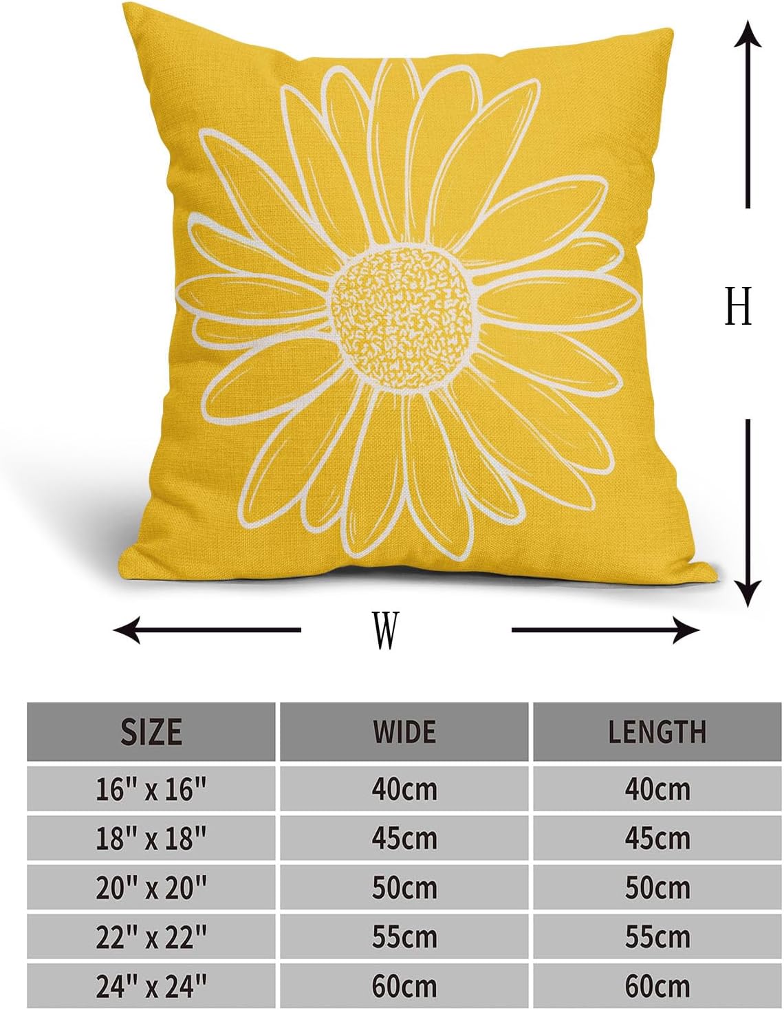 aportt Spring Summer Daisy Flowers Pillow Covers 18X18 Inch Yellow Floral Bloom Decorative Pillow Cases Seasonal Modern Cotton Linen Throw Pillows Set of 2 Farmhouse Home Decor for Sofa Couch - Image 3