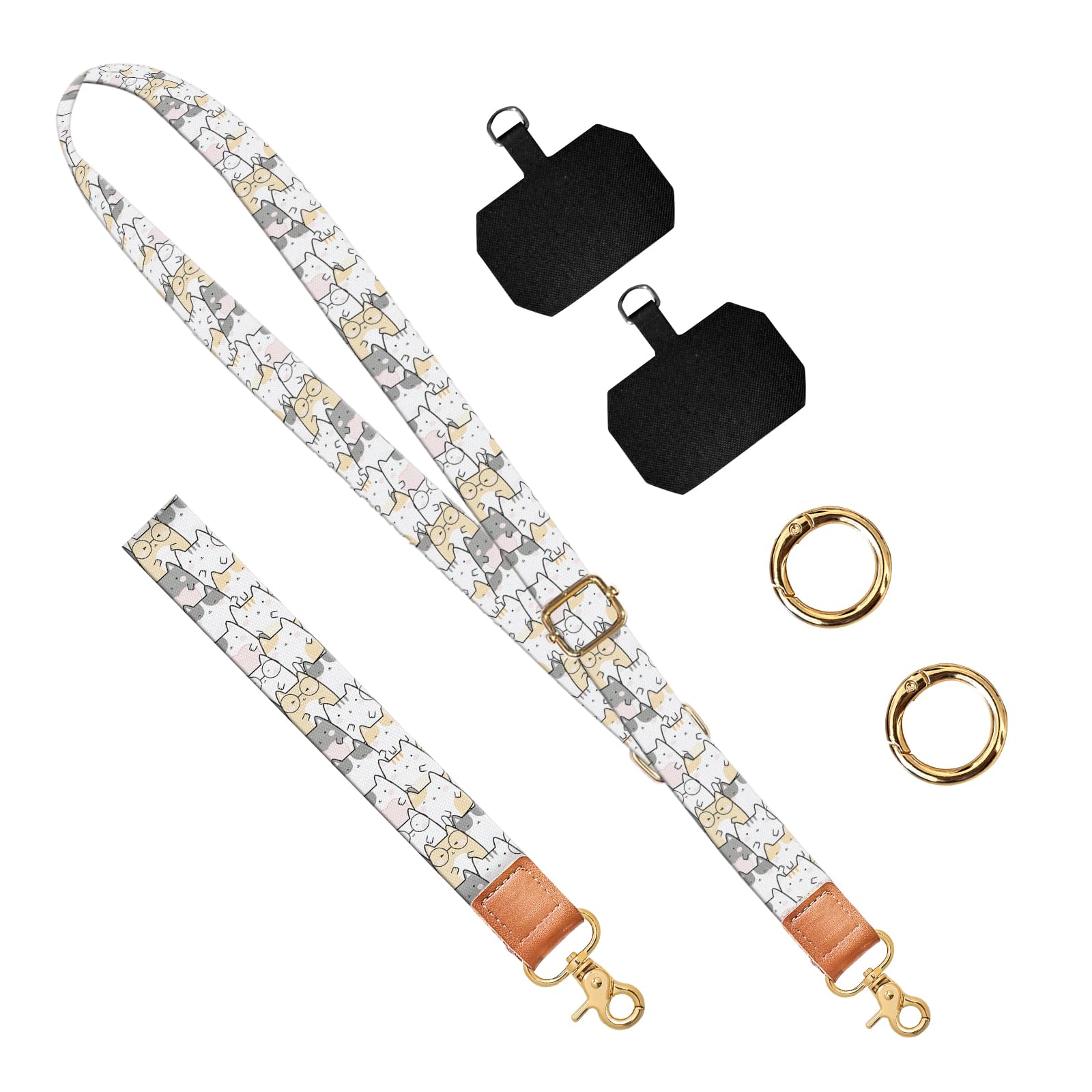 Phone Lanyard Crossbody Wrist Strap, Universal Adjustable Neck Strap for Phone Case Keys ID Badges, Travel Essential