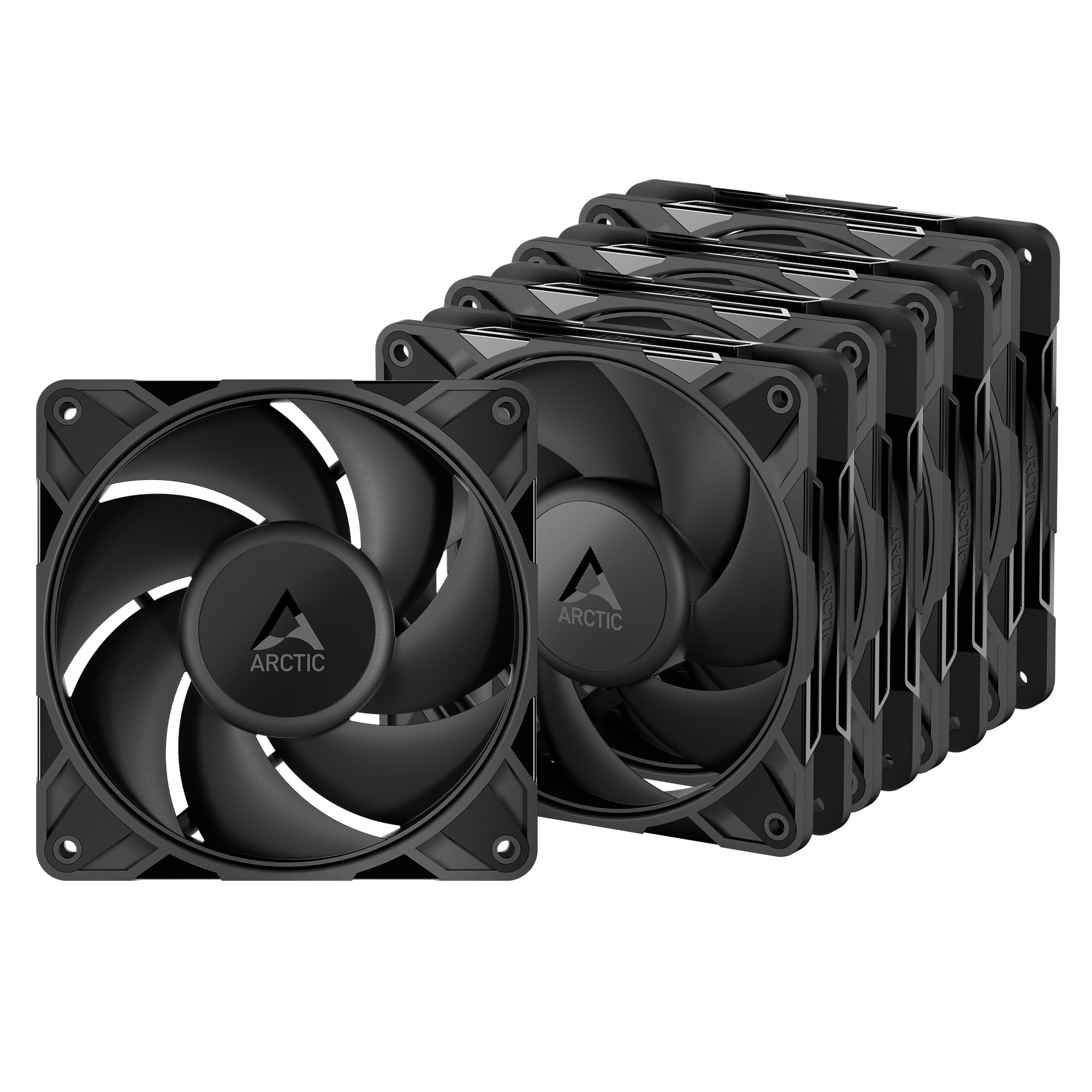 ARCTIC P12 Pro PST LN - Pack of 5 - Premium Low Noise Fan, 120mm PWM Fan with Y Cable Splitter, 450-2000rpm, 0rpm <5% PWM, Fluidodynamic Bearing, 4-Pin - Black