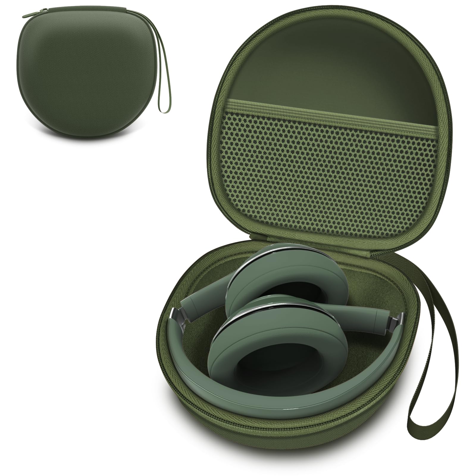 Headphone Headset Case for Folding Headphone, Army Green