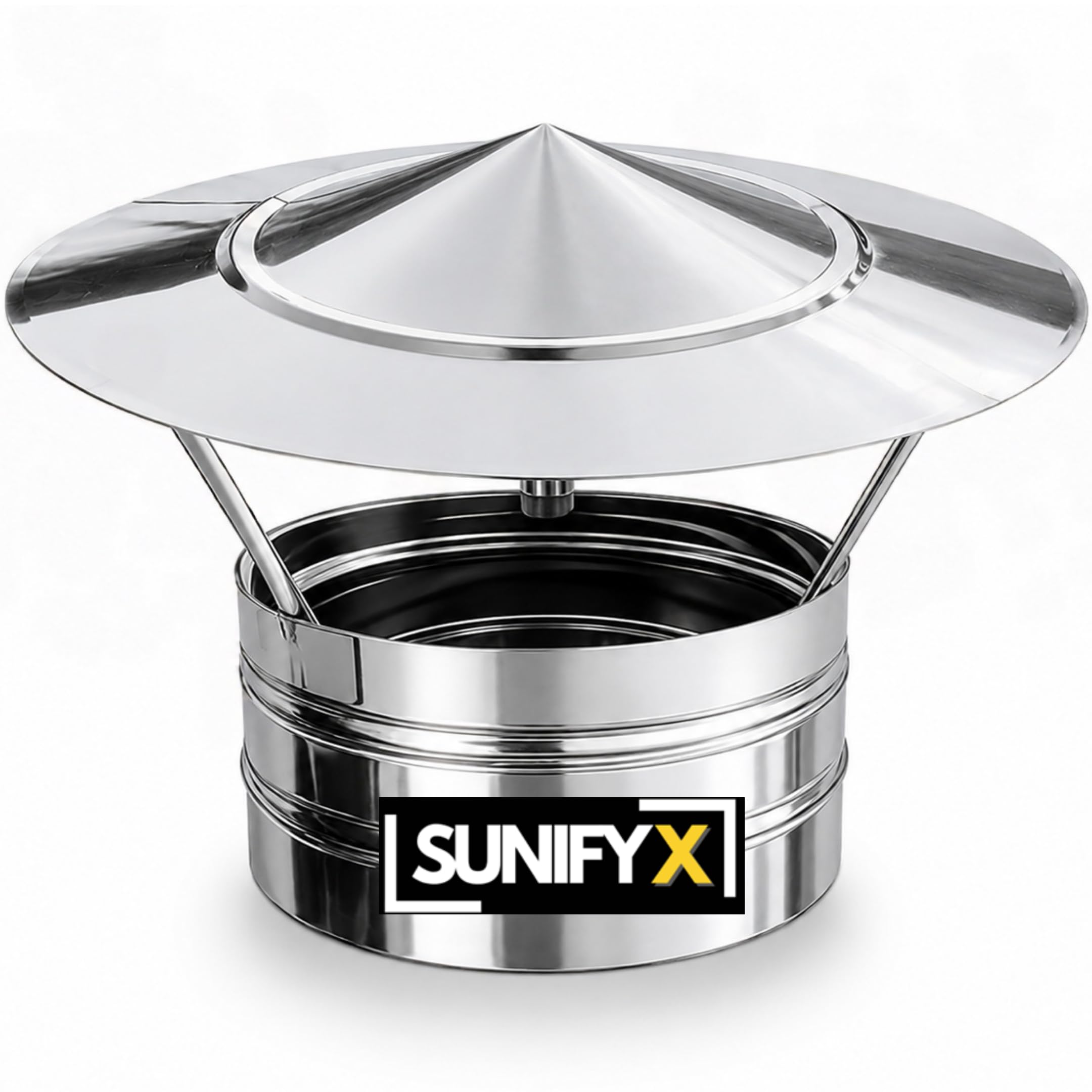 200mm SUNIFY Edelstahl Schornsteinhaube Kaminabdeckung Regenhaube INOX 304 Schornstein Schornsteinabdeckung Abdeckhaube Rauchrohr Kaminaufsatz Schornsteinaufsatz Kaminhaube Kaminh Regenschutz