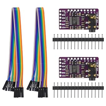 2Pcs PCM5102 Interface I2S Stereo PCM5102A Digital Audio DAC Decoder Module GY-PCM5102 Voice Module Player Board Digital-to-Analog Converter IIS I2S Format Player Module for Arduino Raspberry Pi