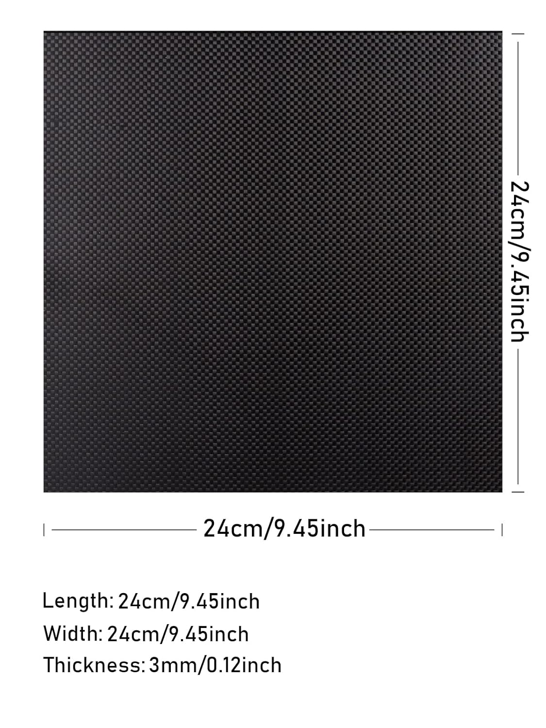 Kalolary Carbon Fiber Board Plate 240 X 240 X 3 MM, Carbon Fiber Sheets Available in 0.5mm 1mm 1.5mm 2mm 2.5mm 3mm 4mm Plain Weave Carbon Fiber Sheets 100% 3K Glossy Surface Carbon Fiber Plate 240 x 240 x 3 MM Plain weave