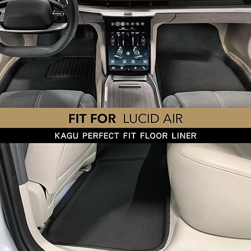 Miniatura 2 de 3D MAXpider Tapete Kagu de ajuste personalizado (negro) compatible con Lucid AIR Grand Touring y Sapphire 2022-2024 - Juego completo