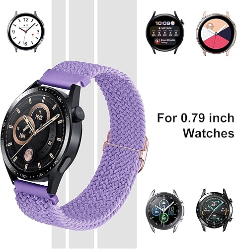 Miniatura 3 de Bandas elásticas de nailon trenzadas de 0.78 pulgadas para Samsung Galaxy Watch 456Active 2 de 1.575 pulgadas, 1.732 pulgadas, Galaxy Watch 1.654