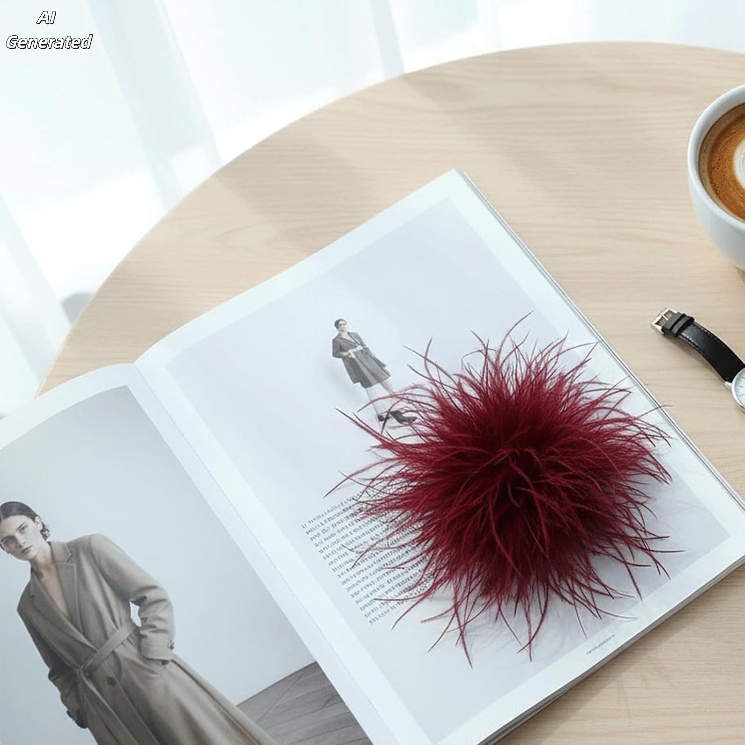 Feather Brooch Pin for Women Large Feather Lapel Pins Oversize Shawl Dress Suit Brooch Trendy Wedding Banquet Party Dance Jewelry
