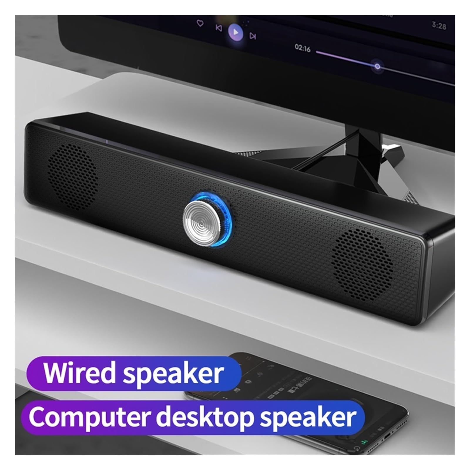Głośniki Przestrzenne, System Kina Domowego, Komputerowy Soundbar Do Telewizora, Subwoofer, Przewodowy Stereo, Mocny Bas Wszechstronne MożLiwośCi PodłąCzenia