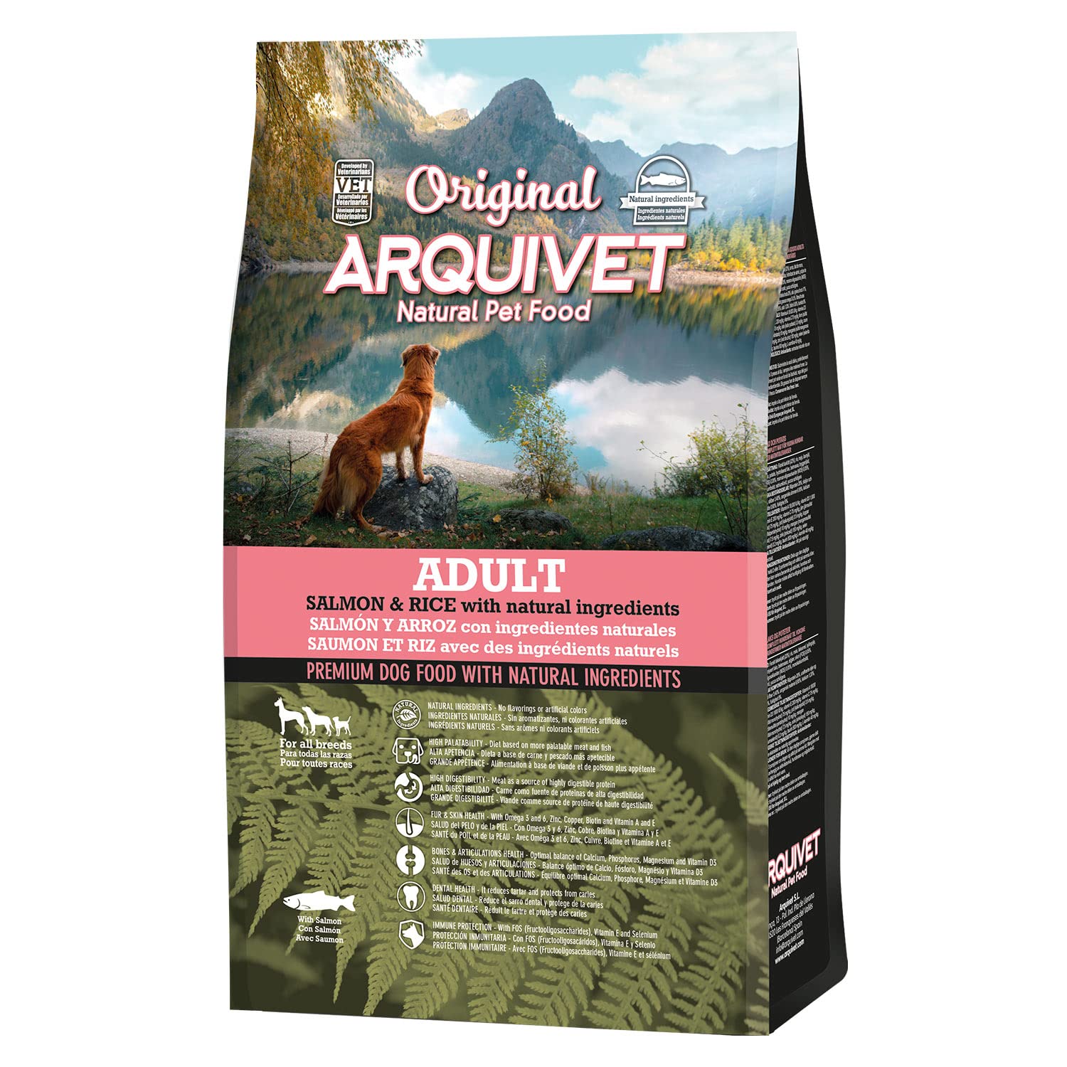 Arquivet Original Adult - Pienso para Perros Adultos - Salmón y Arroz, 3 kg (Paquete de 1)