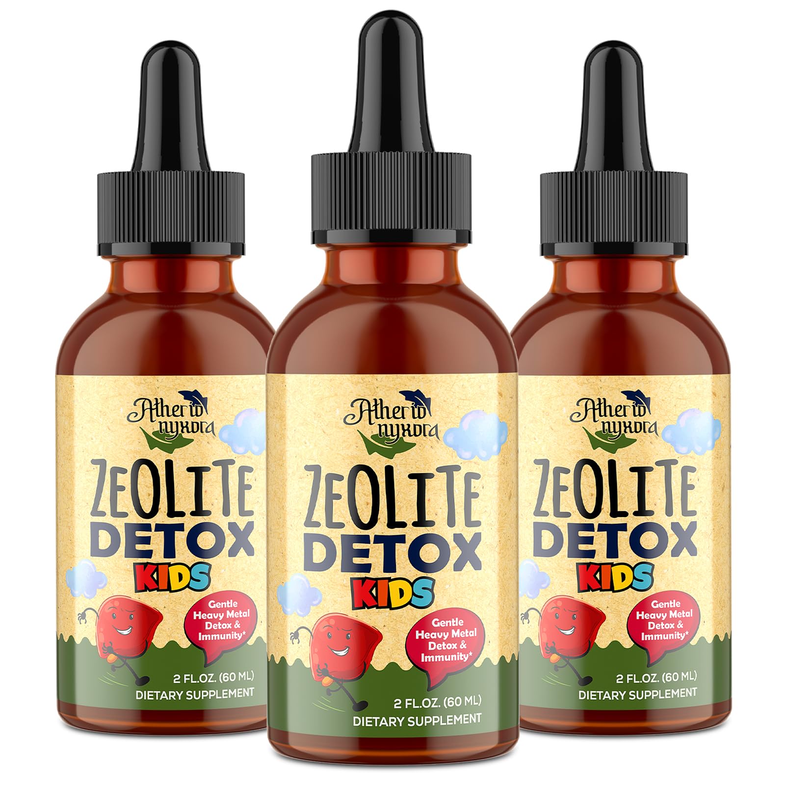 Zeolite Detox for Kids - Detox Supplement Dual Detoxification, Gentle & Natural & Sweet-Tasting, Contains Clinoptilolite Zeolite, Vitamin C, Magnesium, and Zinc,180ml