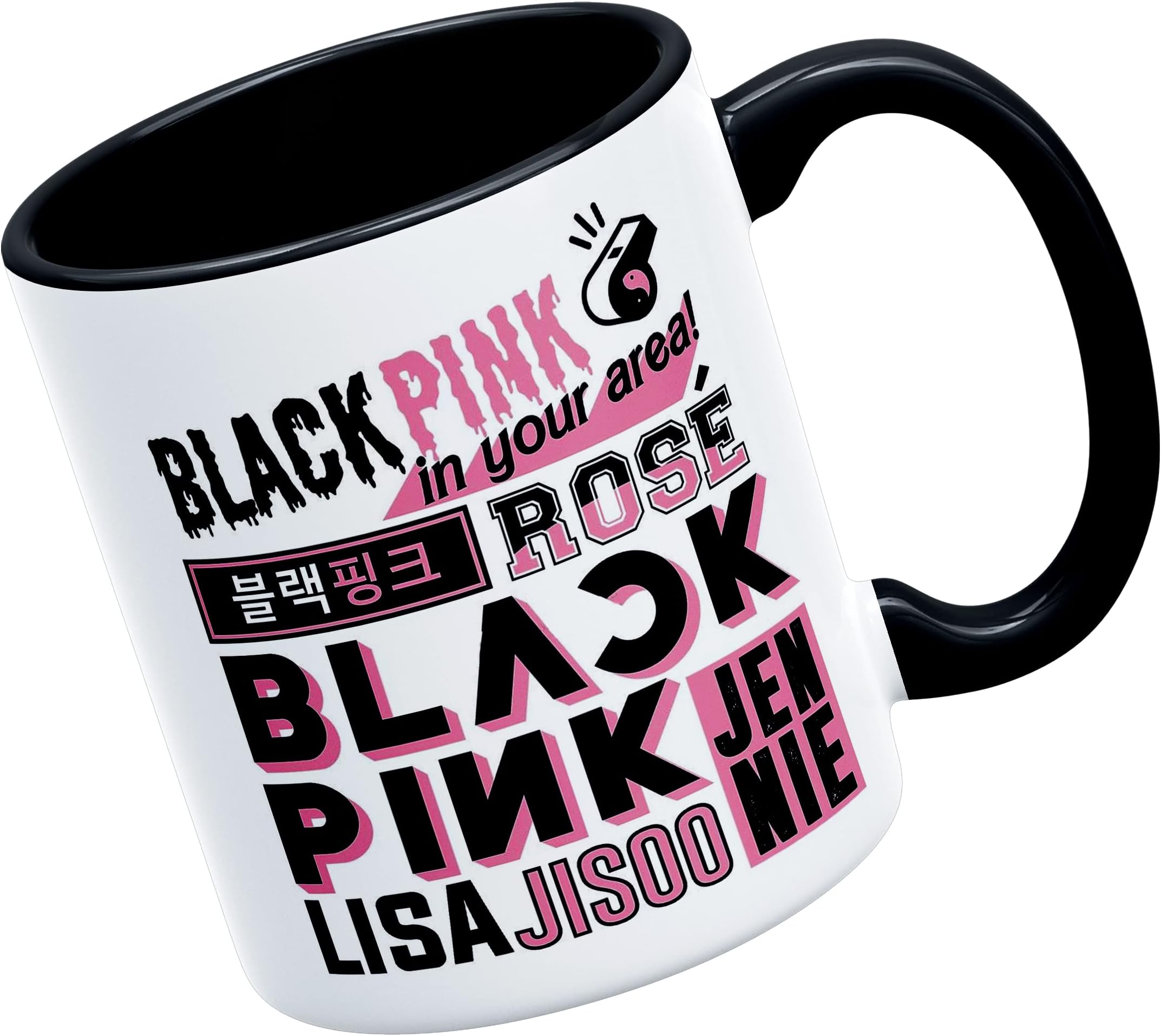 THE KAMY Inside Black Ceramic Coffee Mug for Black Pink | K-pop Lovers, Printed on Both Sides. (350 ML) (Design-6)